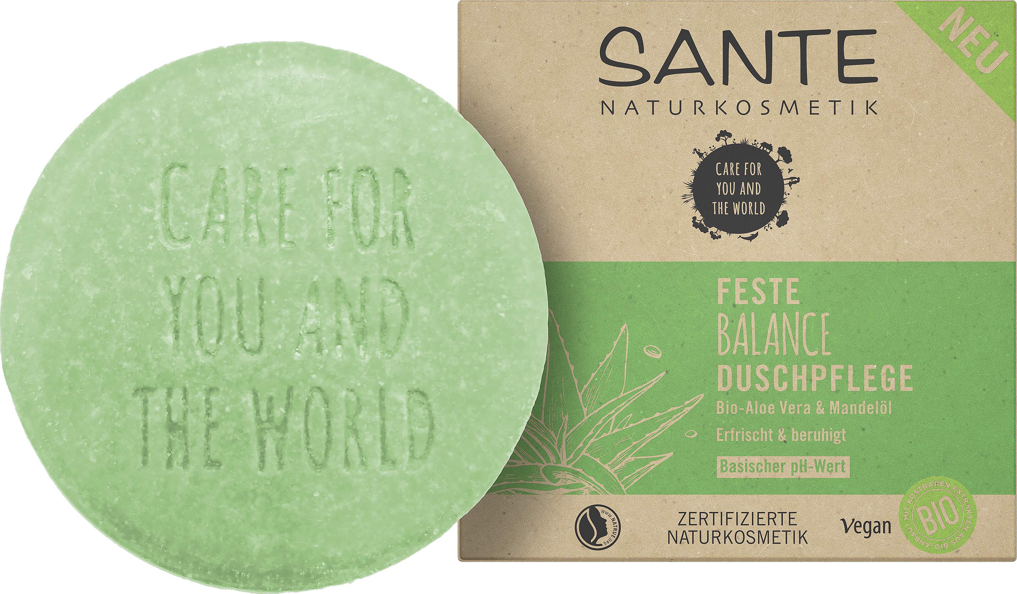 Feste Balance Duschpflege Bio-Aloe Vera & Mandelöl | SANTE Naturkosmetik