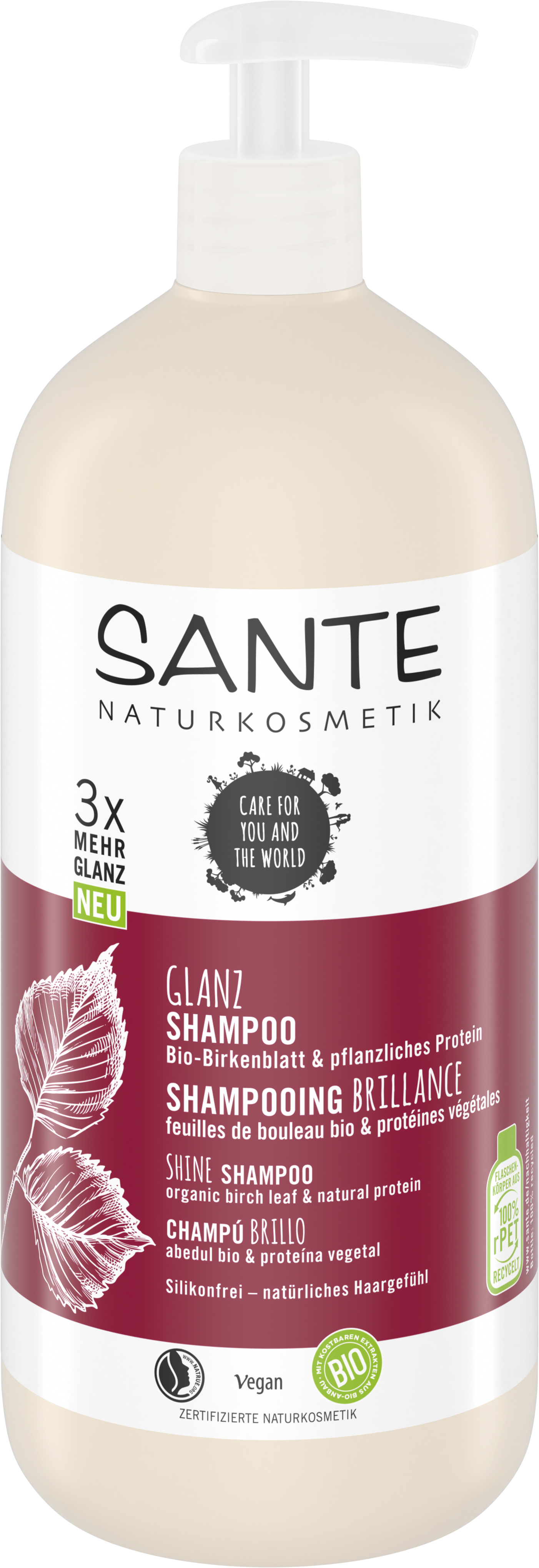 SANTE & Shampoo | Protein Naturkosmetik Glanz pflanzliches Bio-Birkenblatt