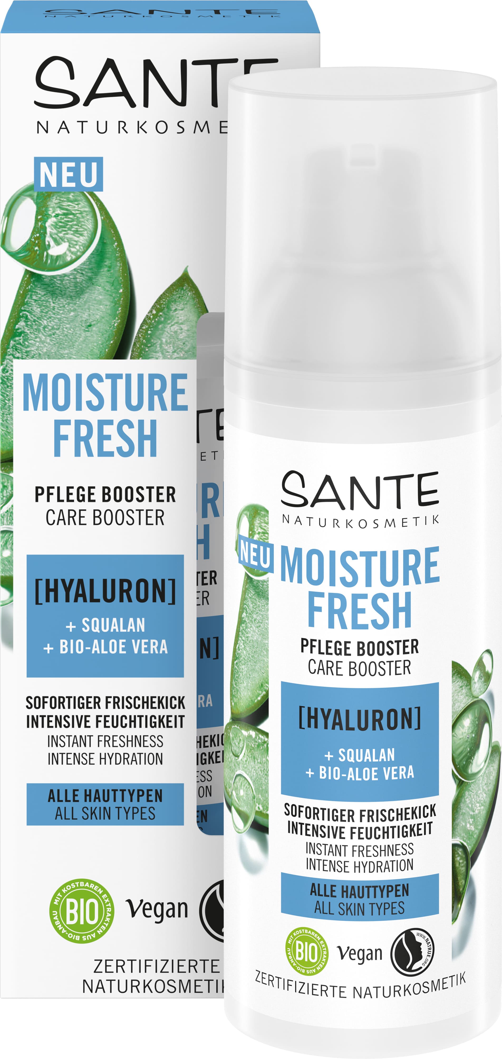 Moisture Fresh Pflege Booster mit Vera | Squalan Hyaluron, Bio-Aloe & SANTE Naturkosmetik
