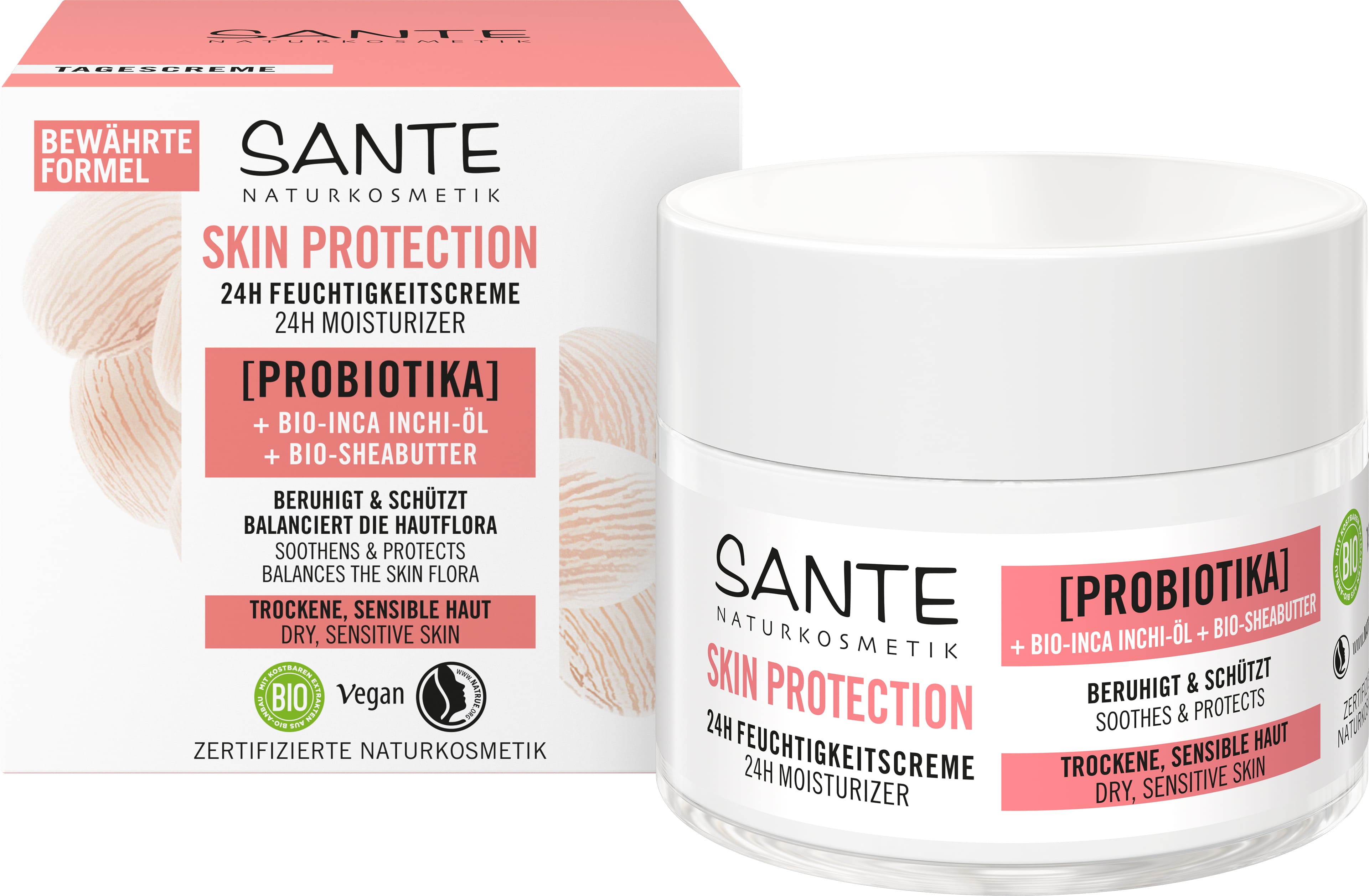 Skin Protection 24h Feuchtigkeitscreme mit Probiotika, Bio-Inca Inchi-Öl &  Bio-Sheabutter | SANTE Naturkosmetik
