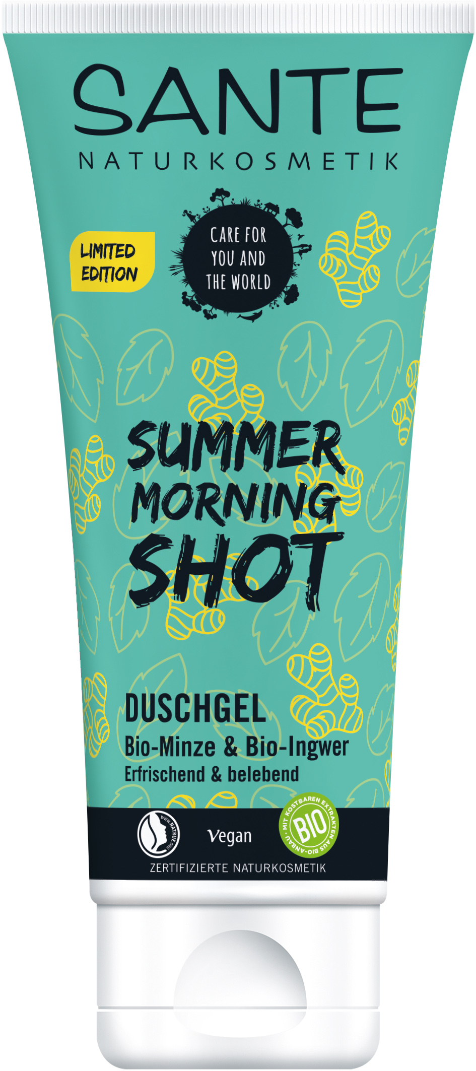 Duschgel Summer Morning Bio-Minze Bio-Ingwer SANTE & Shot | Naturkosmetik