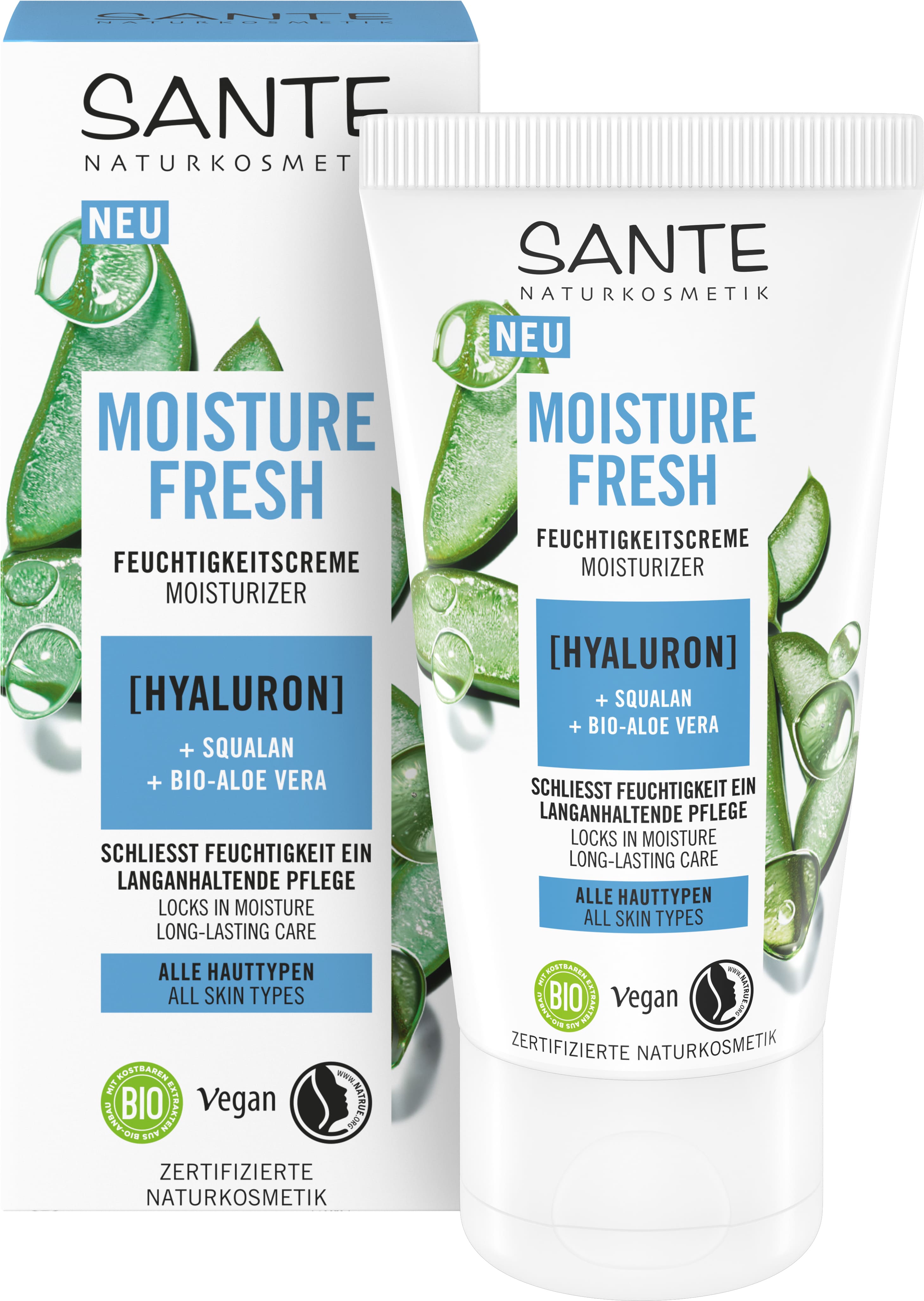 Moisture Fresh Feuchtigkeitscreme mit Hyaluron, Squalan & Bio-Aloe Vera |  SANTE Naturkosmetik
