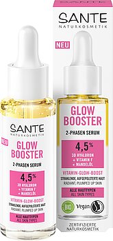 Glow Booster 2-Phasen Serum mit 3D Hyaluron, Vitamin F & Mandelöl