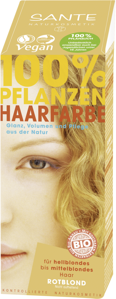 Pflanzenhaarfarbe - SANTE Naturkosmetik rotblond 