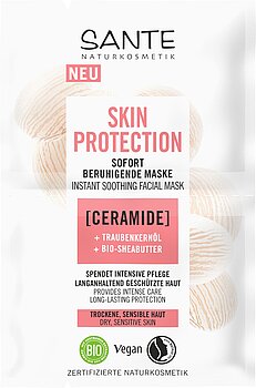 Skin Protection Sofort beruhigende Maske mit Ceramiden, Traubenkernöl & Bio-Sheabutter
