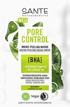 Pore Control Mikro-Peeling Maske mit BHA, Niacinamid Effekt & Bio-Grüner Tee
